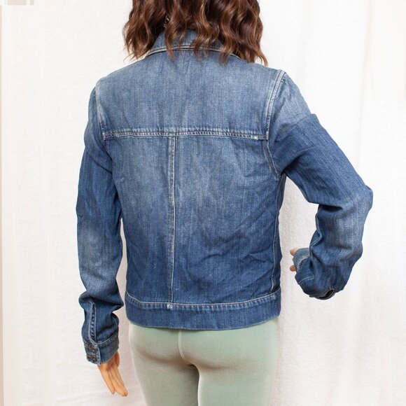 PAIGE Distressed Blue Denim Jacket - Picture 3 of 9